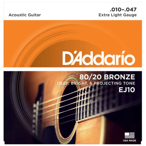 Daddario EJ10, Струни за акустична китара 10-47