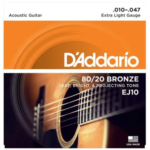 Daddario EJ10, Струни за акустична китара 10-47