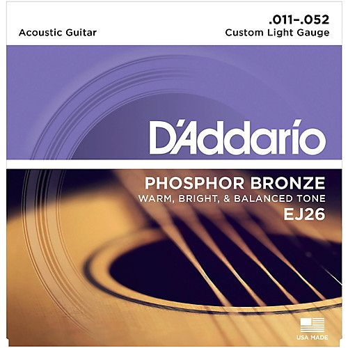 Daddario EJ26, Струни за акустична китара 11-52, Phosphor Bronze