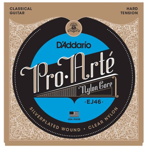Daddario EJ46, Струни за класическа китара, Силно напрежение, Прозрачни, Silver