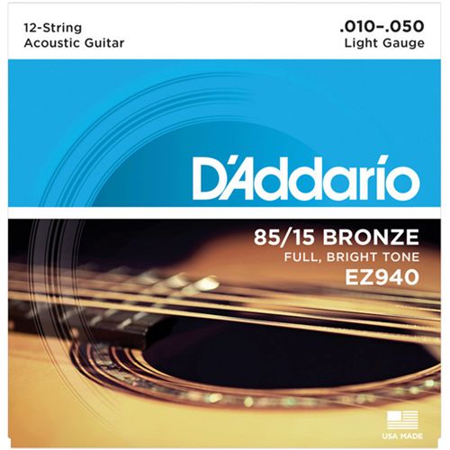 Daddario EZ940, Струни за 12 струнна акустична китара 10-50