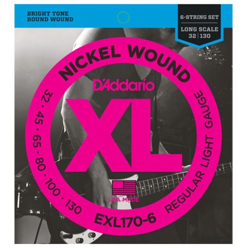 Daddario EXL170-6, Струни за бас китара 32-130