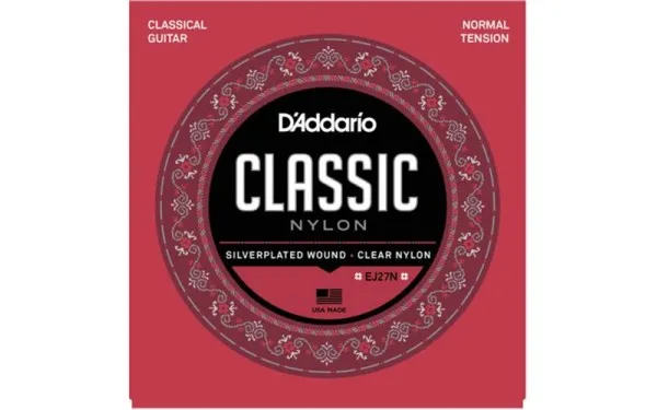 Daddario EJ27N, Струни за класическа китара, Нормално напрежение, Прозрачни, Silver