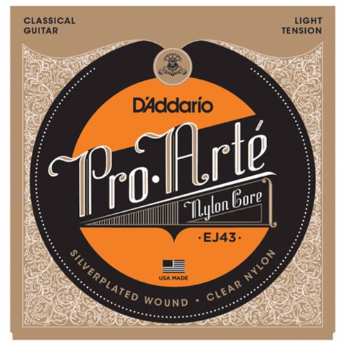 Daddario EJ43, Струни за класическа китара, Леко напрежение, Прозрачни, Silver
