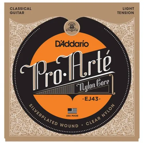 Daddario EJ43, Струни за класическа китара, Леко напрежение, Прозрачни, Silver