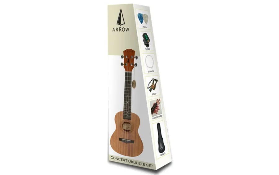 Концертно укулеле Arrow MH10 Mahogany Concert SET, Кафяво
