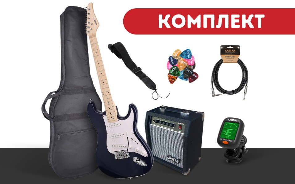Комплект елетрическа китара Arrow Tonecaster ST 111 Oceanic M/W, Jeremi GA-10