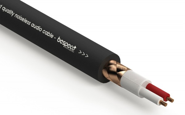 Микрофонен кабел Bespeco B/CVP100SBK, 2x0.25mm², Ø6.5mm, Черен