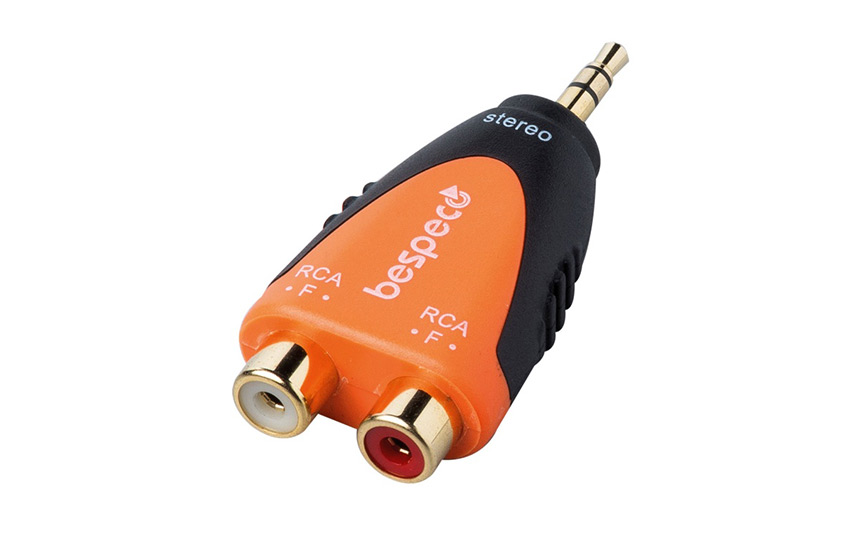 Адаптер Bespeco SLAD380, 2xRCA/3.5mm