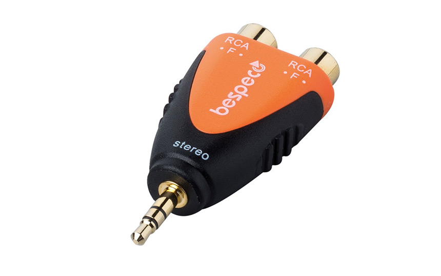 Адаптер Bespeco SLAD380, 2xRCA/3.5mm