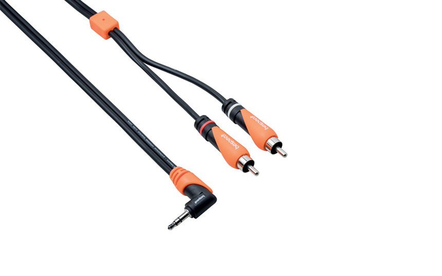 Аудио кабел Bespeco SLYMPR300, 2xRCA/3.5mm, 3m, Г-образен