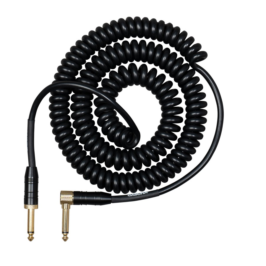 Кабел Cascha Advanced Line CCA-G2BK6, Спираловиден, Черен, 6m, 6.3mm/6.3mm