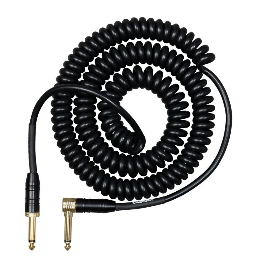 Кабел Cascha Advanced Line CCA-G2BK6, Спираловиден, Черен, 6m, 6.3mm/6.3mm