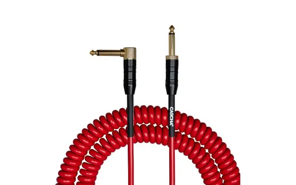 Кабел Cascha Advanced Line CCA-G2RD6, Спираловиден, Червен, 6m, 6.3mm/6.3mm