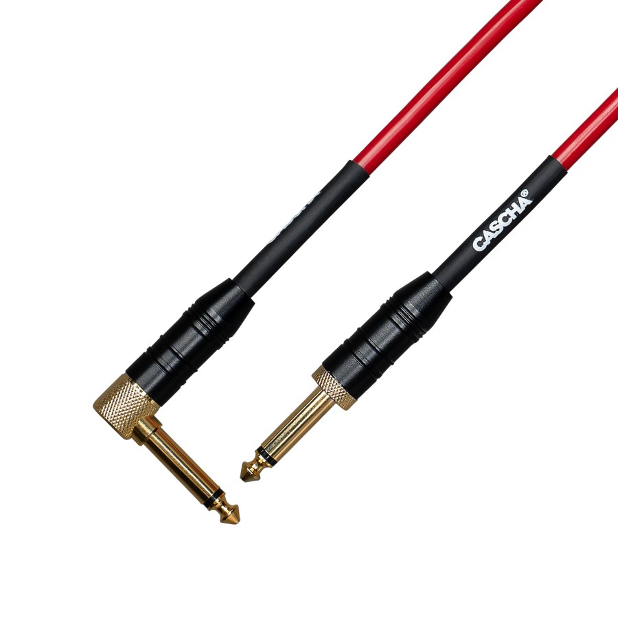 Кабел Cascha Advanced Line CCA-G2RD6, Спираловиден, Червен, 6m, 6.3mm/6.3mm