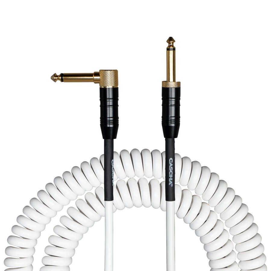 Кабел Cascha Advanced Line CCA-G2WH6, Спираловиден, Бял, 6m, 6.3mm/6.3mm