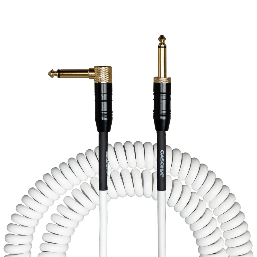 Кабел Cascha Advanced Line CCA-G2WH6, Спираловиден, Бял, 6m, 6.3mm/6.3mm