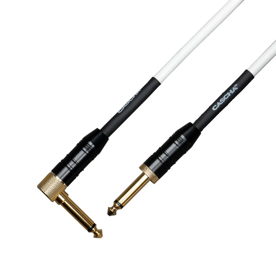 Кабел Cascha Advanced Line CCA-G2WH6, Спираловиден, Бял, 6m, 6.3mm/6.3mm