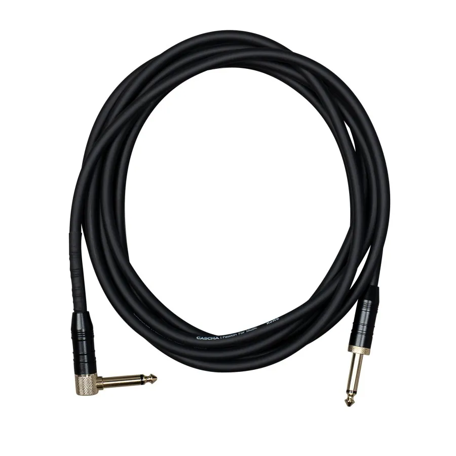 Кабел Cascha Professional Line CCP-G1ABK3, Черен, 6.3mm/6.3mm, Г-образен, 3m