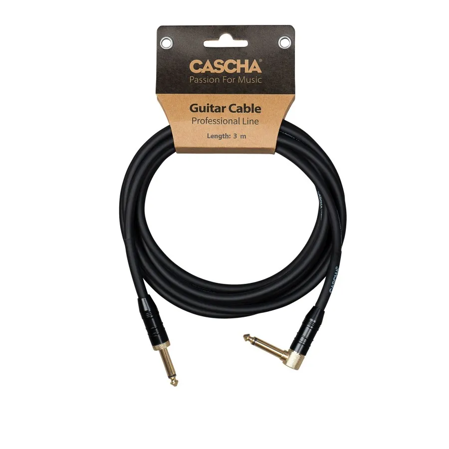Кабел Cascha Professional Line CCP-G1ABK3, Черен, 6.3mm/6.3mm, Г-образен, 3m