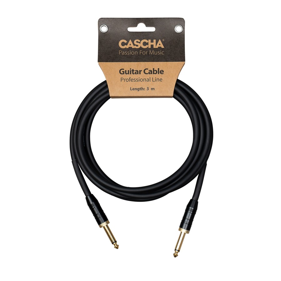 Кабел Cascha Professional Line CCP-G1SBK3, Черен, 6.3mm/6.3mm, 3m