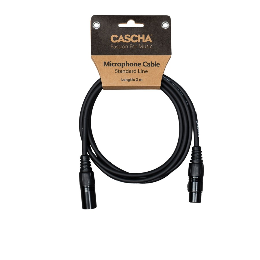 Кабел Cascha Standard Line CCS-M1BK2, Черен, XLR-F / XLR-M, 2m