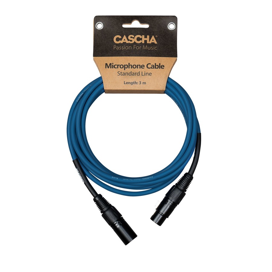 Кабел Cascha Standard Line CCS-M1BL2, Син, XLR-F / XLR-M, 2m