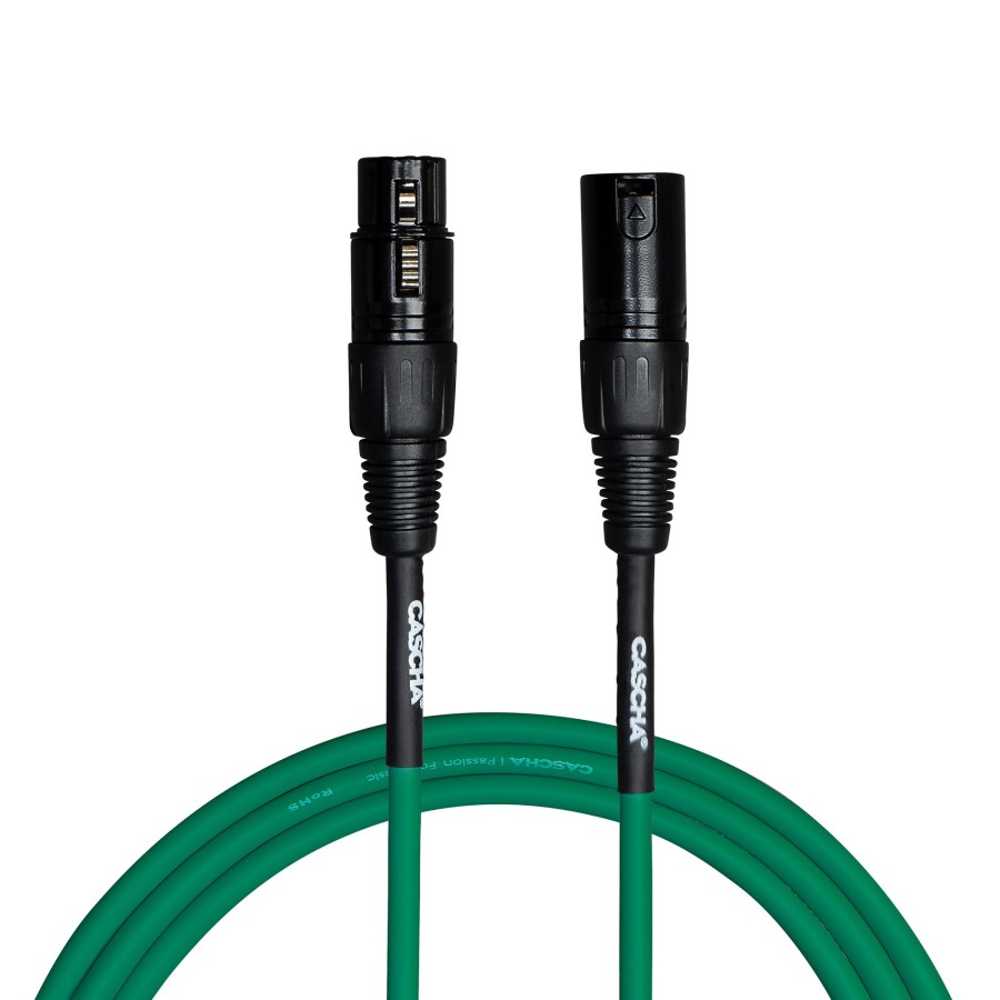 Кабел Cascha Standard Line CCS-M1GR2, Зелен, XLR-F / XLR-M, 2m