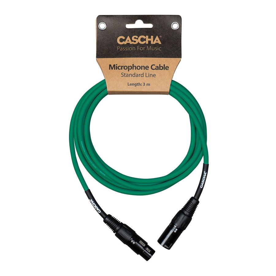 Кабел Cascha Standard Line CCS-M1GR2, Зелен, XLR-F / XLR-M, 2m