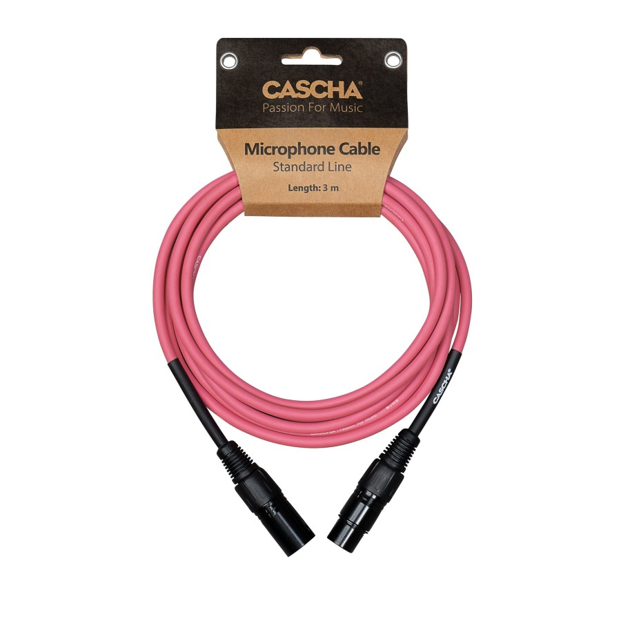 Кабел Cascha Standard Line CCS-M1PK2, Розов, XLR-F / XLR-M, 2m