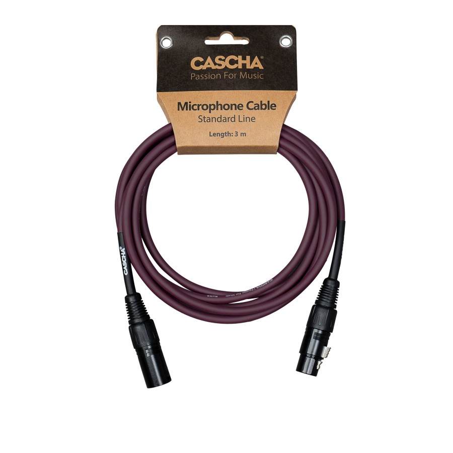 Кабел Cascha Standard Line CCS-M1PU2, Лилав, XLR-F / XLR-M, 2m