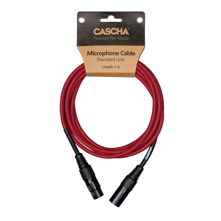 Кабел Cascha Standard Line CCS-M1RD2, Червен, XLR-F / XLR-M, 2m