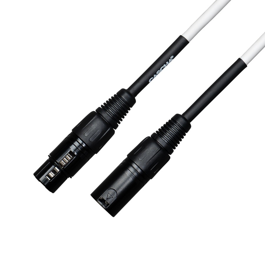 Кабел Cascha Standard Line CCS-M1WH2, Бял, XLR-F / XLR-M, 2m