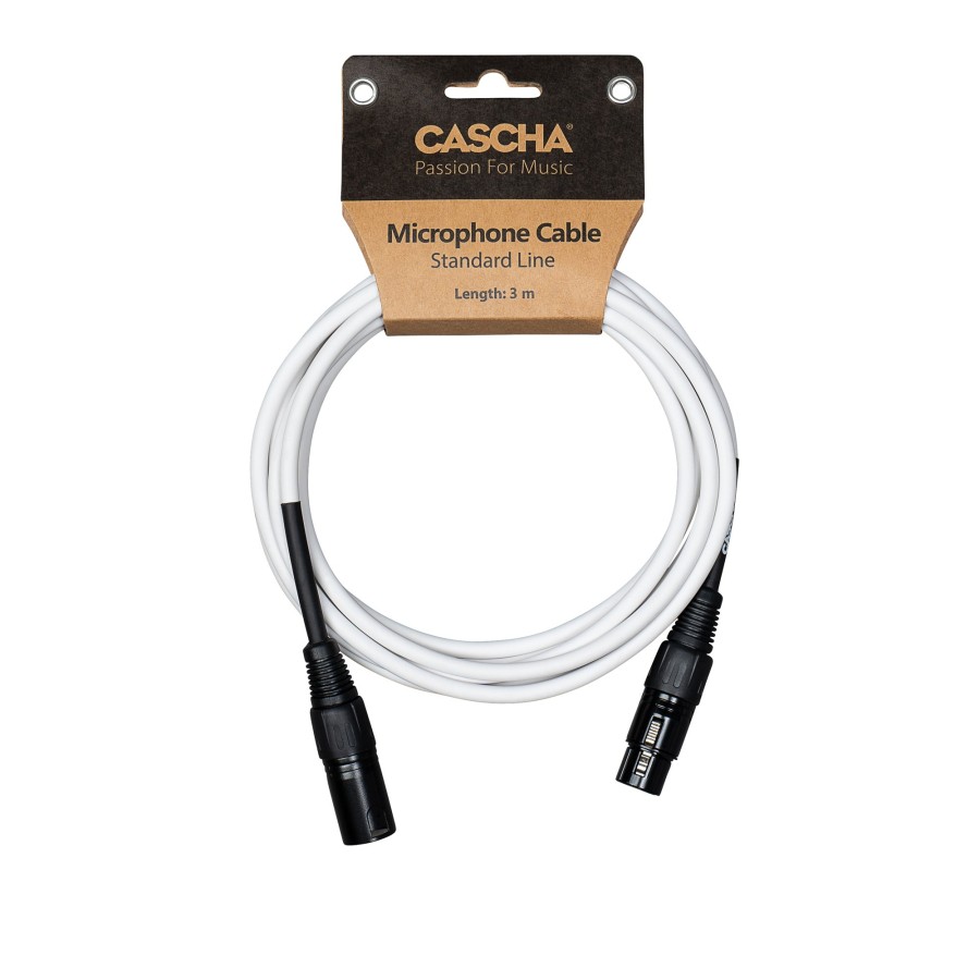 Кабел Cascha Standard Line CCS-M1WH2, Бял, XLR-F / XLR-M, 2m