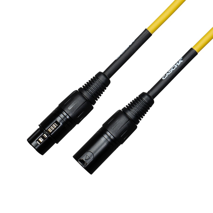 Кабел Cascha Standard Line CCS-M1YL2, Жълт, XLR-F / XLR-M, 2m