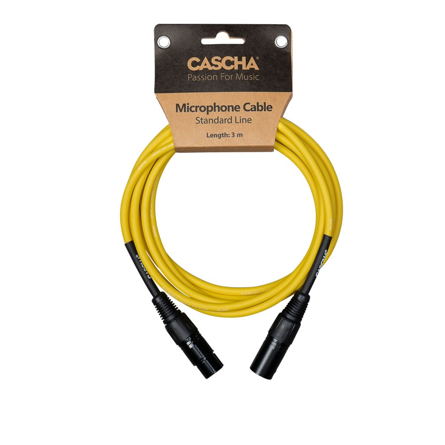 Кабел Cascha Standard Line CCS-M1YL2, Жълт, XLR-F / XLR-M, 2m