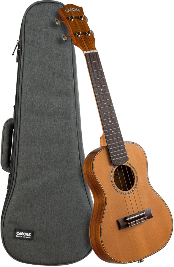Концертно укулеле Cascha CUCCS1-EQ, Кедрово дърво, Solid Top, С електроника