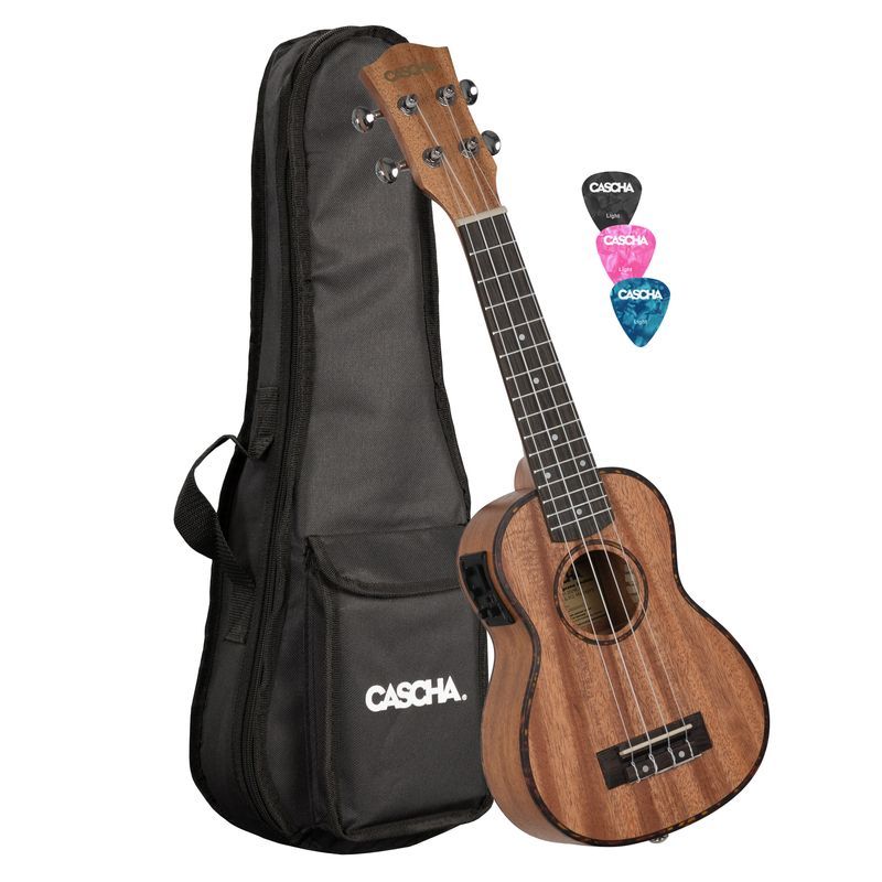 Сопрано укулеле Cascha HH 2026E, Premium Mahogany, С вградена електроника