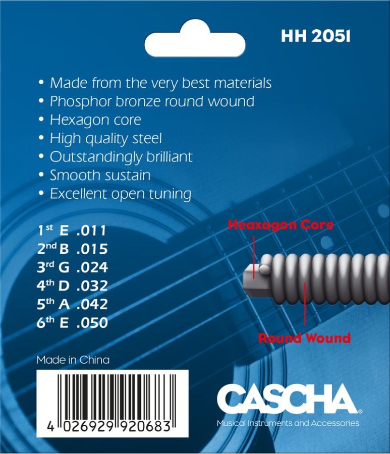 Струни за акустична китара Cascha HH 2051, 11-50