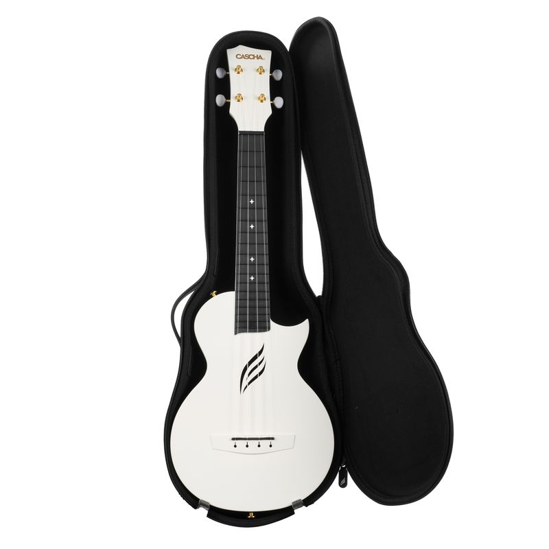 Концертно укулеле Cascha HH 2086, Карбон, Бяло