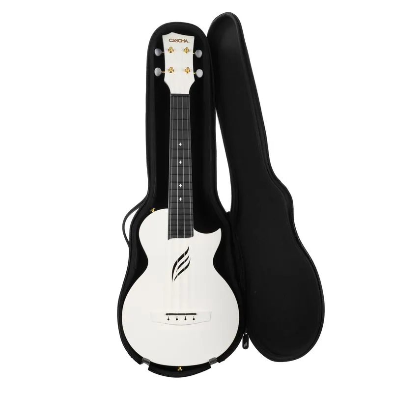 Концертно укулеле Cascha HH 2086, Карбон, Бяло