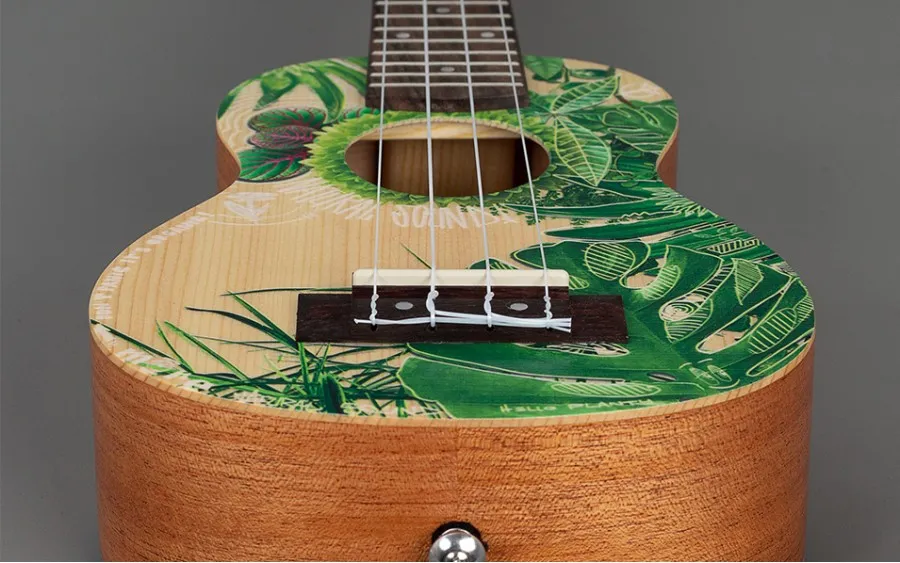 Сопрано укулеле Cascha HH 2602, Art Series, Leafy