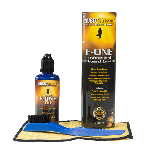 Music Nomad F-ONE Unfinished Fretboard Care Kit - Oil, Cloth, Brush