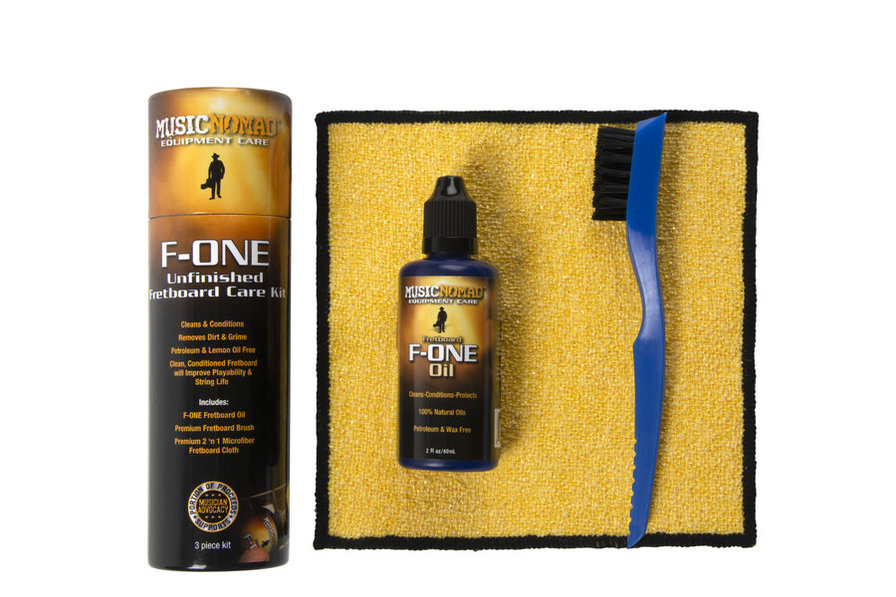 Music Nomad F-ONE Unfinished Fretboard Care Kit - Oil, Cloth, Brush