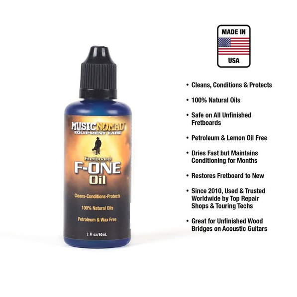 Music Nomad F-ONE Unfinished Fretboard Care Kit - Oil, Cloth, Brush