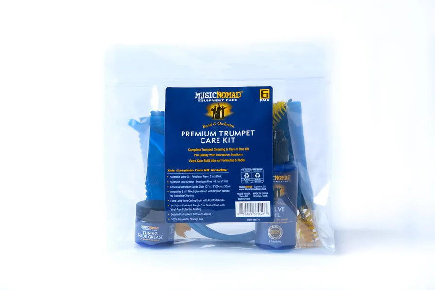 Music Nomad Premium Trumpet Cleaning & Care Kit 6 pc.