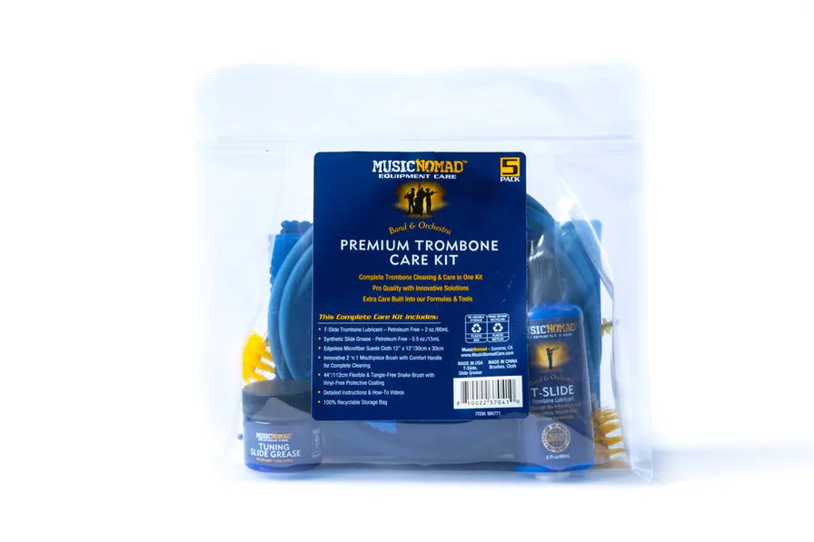 Music Nomad Premium Trombone Cleaning & Care Kit 5 pc.