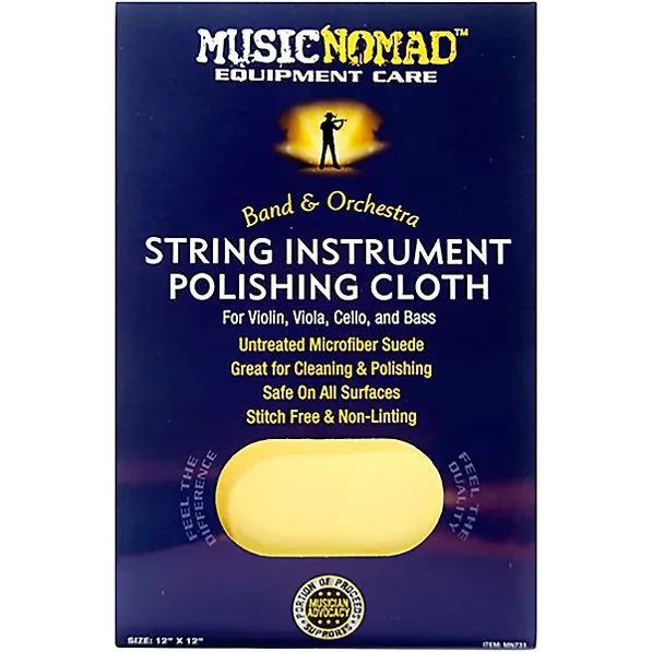 Music Nomad String Instrument Microfiber Polishing Cloth for Violin, Viola, Cello, and Bass