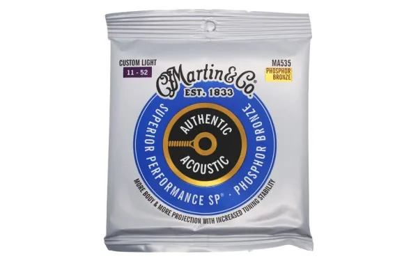 Martin MA535 Authentic SP, Струни за акустична китара 11-52, Phosphor Bronze