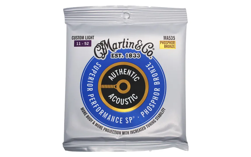 Martin MA535 Authentic SP, Струни за акустична китара 11-52, Phosphor Bronze